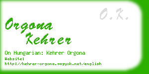 orgona kehrer business card